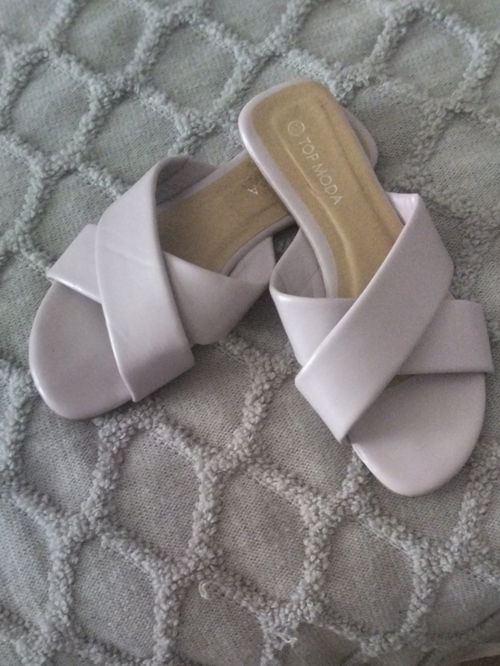 TOP Moda Lilac Crisscross Slide Sandals - Lavender Slip-On Mules